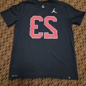 Nike Air Jordan 23 T Shirt Mens Large Black Dri Fit Athletic Basketball Tee